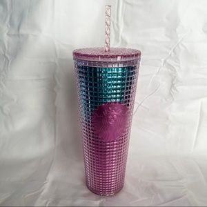 Starbucks 24oz Tumbler - Summer 2021 - Purple & Blue Grid